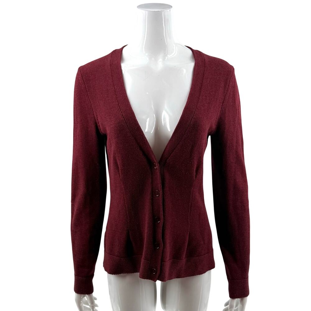 Cabi Womens Catch Cardigan Sweater Size Small Burgundy Red Button Up Style 3529